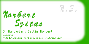 norbert szitas business card