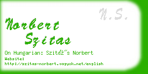 norbert szitas business card